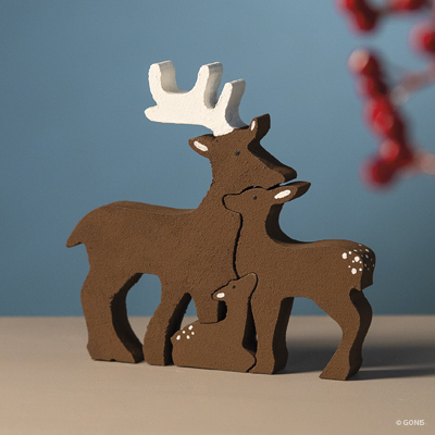 Natürliche Holzdeko als Hirschfamilie :fixed: