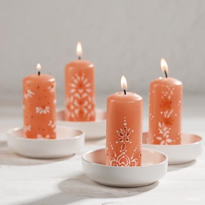 :fixed: Kerze verziert mit WachsDecor