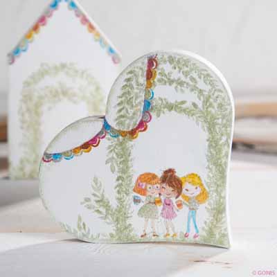 :fixed: MDF Herz mit Stempel Muster in bunt