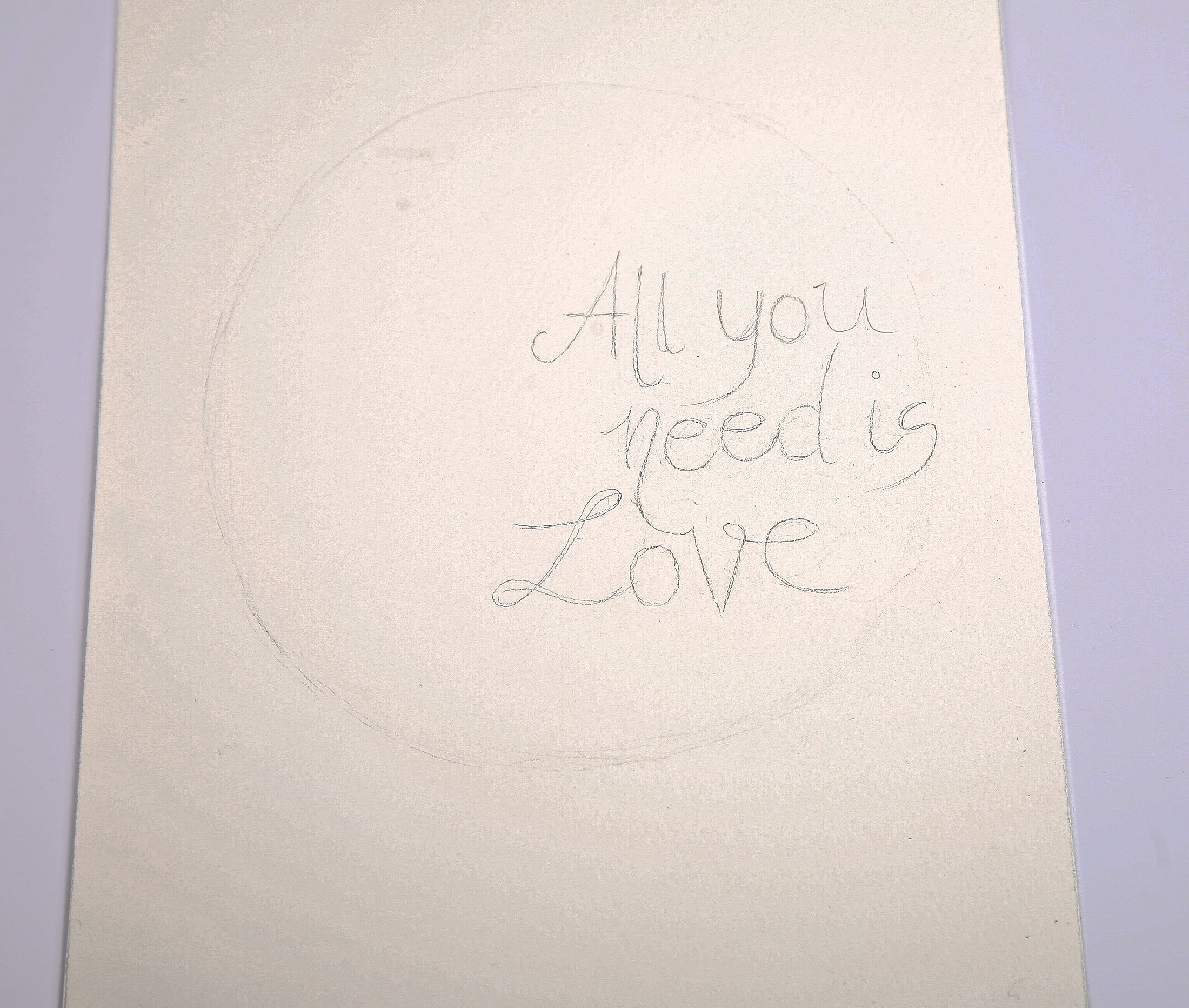 Handgemalter Spruch im Aquarellblumenkranz