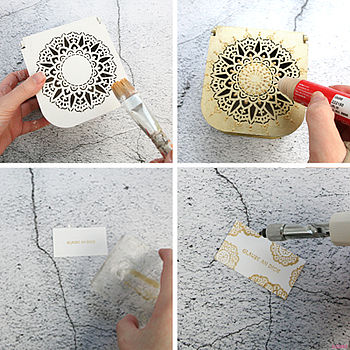 Collage von der Schatulle, wie sie dekoriert wird :fixed: